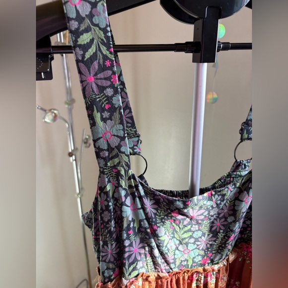 NATURAL LIFE Eliza Boho Floral Tiered Maxi Dress - Rust Floral M Medium - Picture 6 of 12